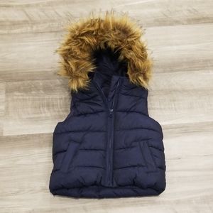 Baby Gap Faux Fur Trim Puffer Vest